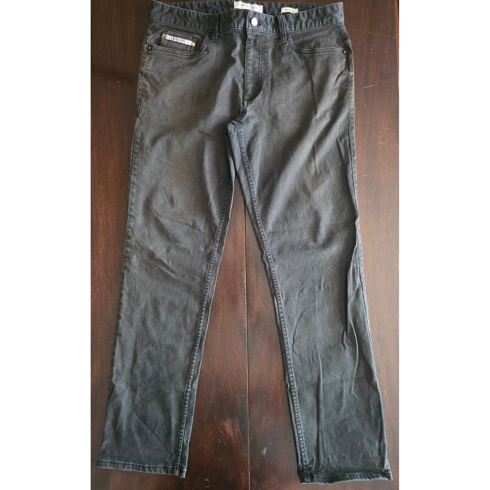Calvin Klein Jeans Mens 32x30 Slim Straight Leg Faded Black Pants 5-Pocket Denim